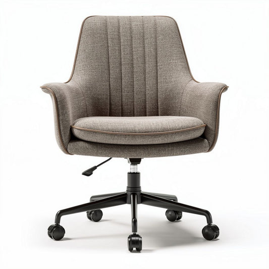 Bureau stoel met verstelbare hoogte in grijs stof en zwart onderstel 60 x 60 x 90cm