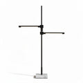 Verstelbare vloerlamp van marmer en metaal 120 x 30 x 180cm zwart