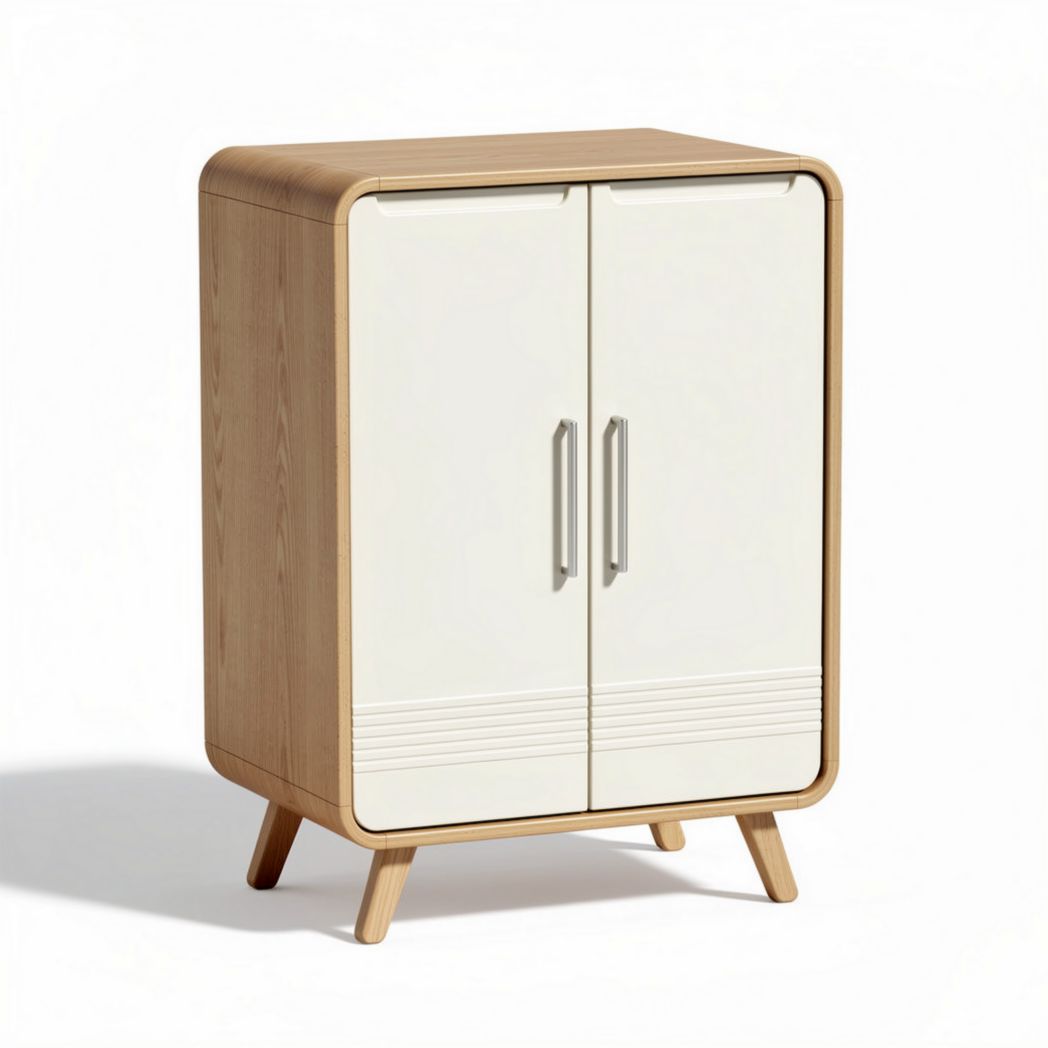 Houten kast met witte deuren en laden afmetingen 80 x 40 x 100cm