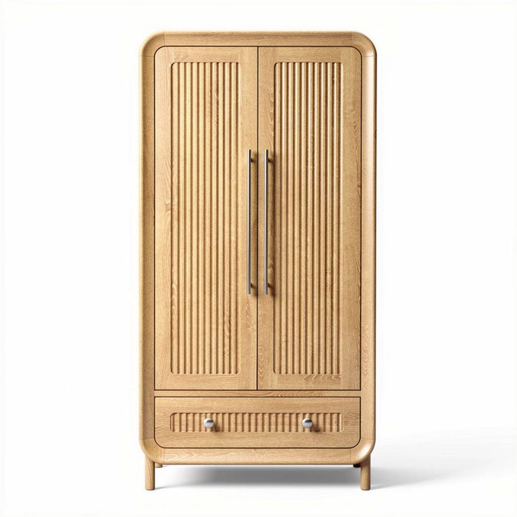 Houten kast met twee deuren en onderlade afmetingen 80 x 40 x 180cm