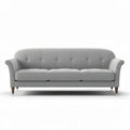 Grijs stoffen bank met houten poten 200 x 80 x 85cm voor woonkamer